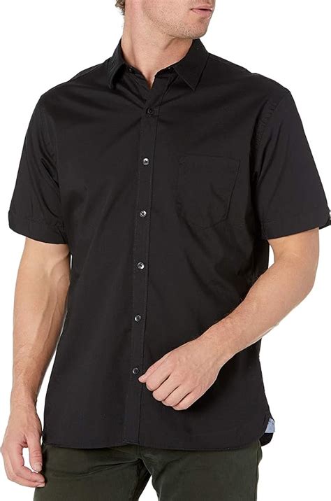 Van Heusen Mens Classic Fit Never Tuck Short Sleeve Solid Button Down