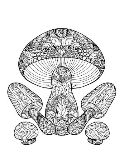 Mandala De Tres Hongos Para Colorear Imprimir E Dibujar Dibujos