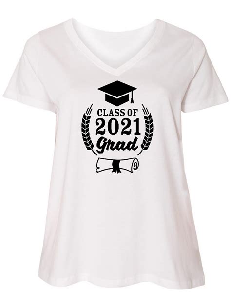 Inktastic Class Of 2021 Grad With Diploma And Graduation Cap Womens
