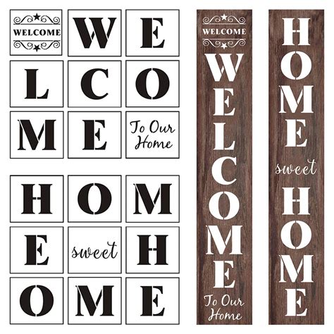 Buy Welcome And Home Sweet Home Stencil 18 Pack Large Vertical