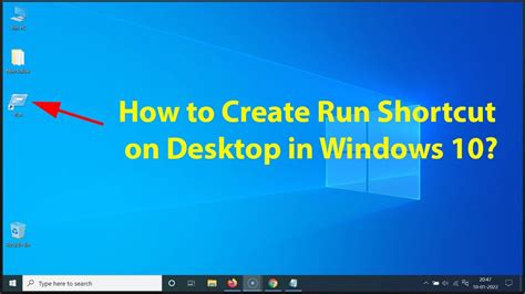 How To Create Run Shortcut On Desktop In Windows 10 Youtube