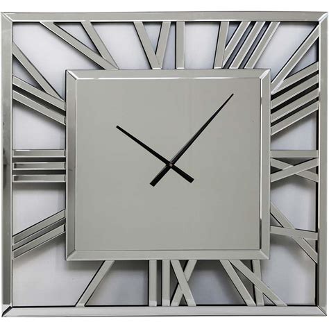Mirrored Square Clock Home Accessories Clocks Wall Clocks
