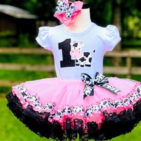 Cow First Birthday Set First Birthday Outfit Cow Birthday Etsy