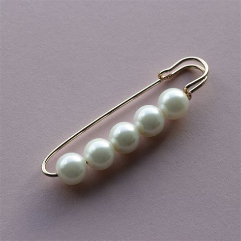 Multi Pearl Scarf Pin Brooch By Studio Hop