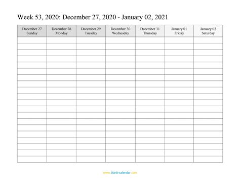 Week By Week View Free Printable 2021 Calendar Example Calendar Printable
