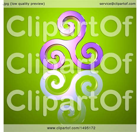 Clipart of a 3d Spiral Triskelion - Royalty Free Illustration by Julos ...