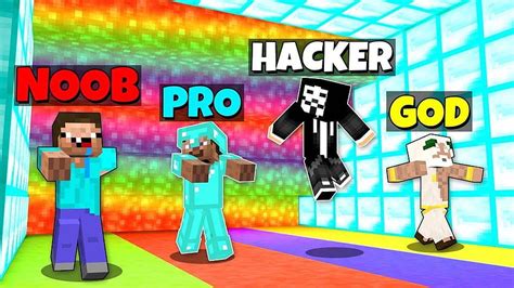 Minecraft Battle Noob Vs Pro Vs Hacker Vs God Escape From Rainbow