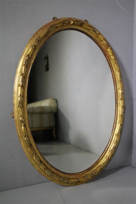 Antiques Atlas - Beautiful 19th Century Antique Gilt Oval Mirror.