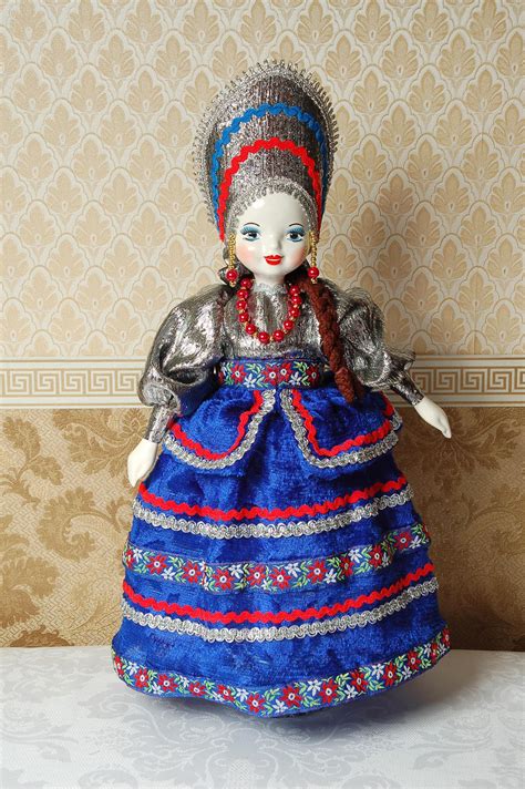 Blue Russian Porcelain Art Doll 19 Inches Collectible Handmade Etsy