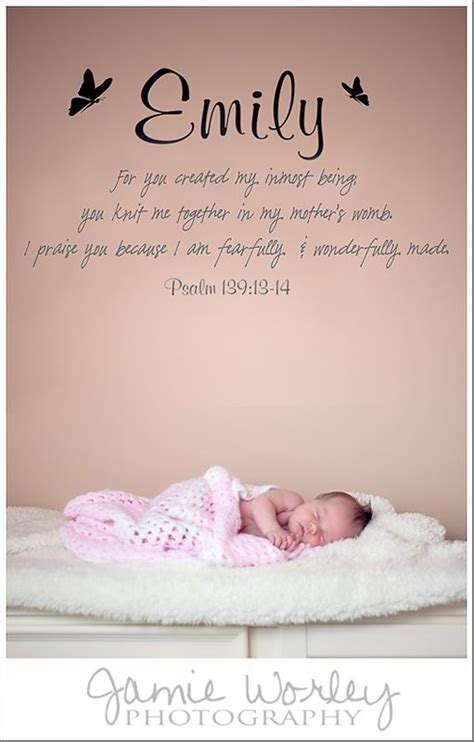 Newborn Baby With Bible Verse On Nursery Wall Baby Inspiration New