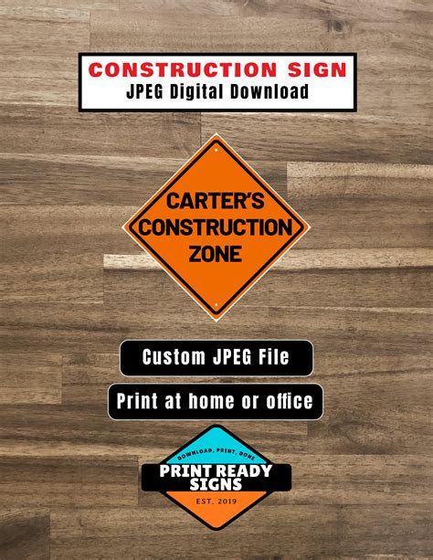 Custom Construction Zone Sign Construction Party Sign Etsy