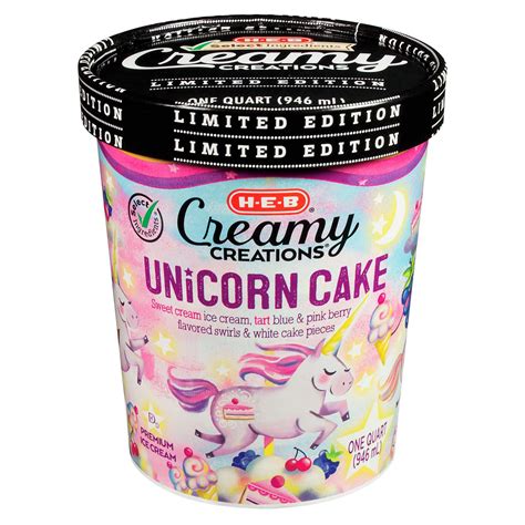 H E B Select Ingredients Creamy Creations Unicorn Cake Ice Cream Shop