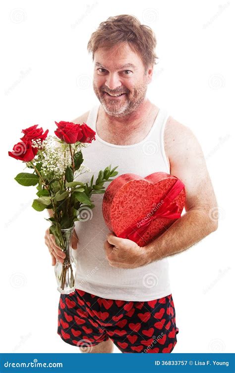 Scruffy Valentines Guy In Underwear Stock Image Image Of Hearts Affection 36833757