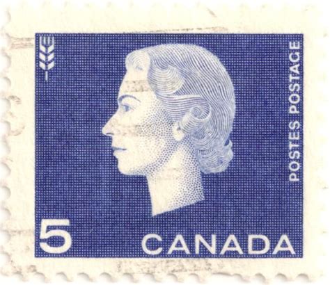 Old postage stamps, especially the rare stamps, are worth more than the newer stamps. 5 cent stamp - 1952. Designer: Ernst Roch Canada Post ...