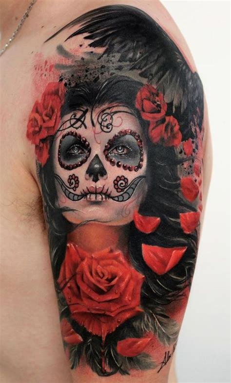 Dia De Los Muertos Half Sleeve Tattoo