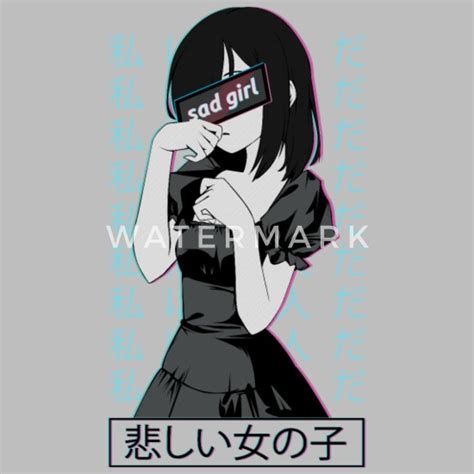 Depressed Anime Girl With Mask And Hoodie