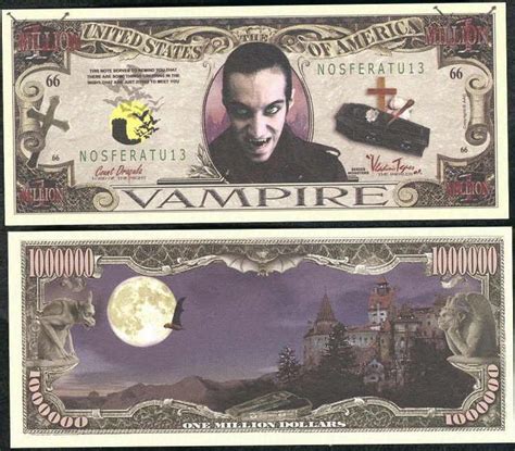 VAMPIRE HALLOWEEN MILLION DOLLAR BILL LOT OF 10 BILLS Vampire Counts