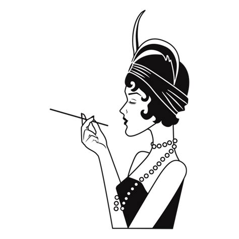 Classy Lady Side View With Cigarette Drawn Transparent Png And Svg