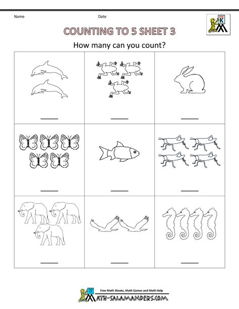 You need the free acrobat reader to view and print pdf files. Preschool Counting Worksheets - Counting to 5