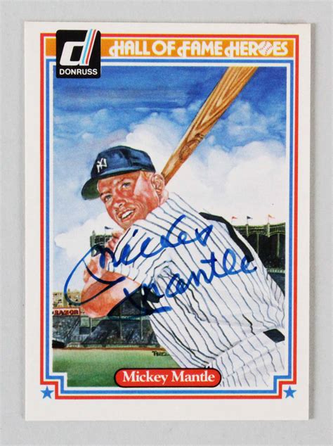 Mickey Mantle Signed Baseball Card Yankees Coa Jsa Memorabilia Expert