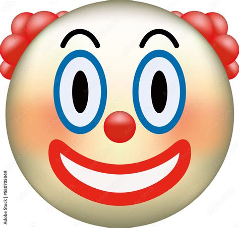 Circus Clown Emoji Emoticon With Red Nose Funny Face Vector De Stock