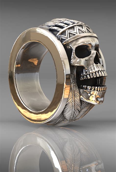 Skull Ring Sterling Silver Handmade Skull Rings Skull Ring