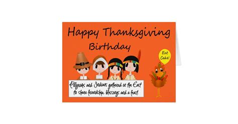 Happy Birthday On Thanksgiving Greeting Card Zazzle