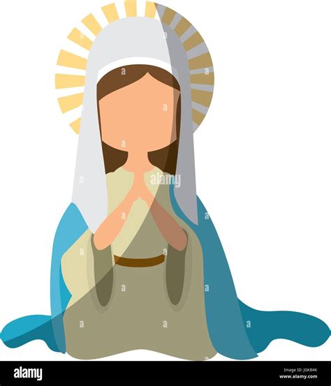 Virgin Mary Cartoon Icon Vector Illustration Graphic Design Stock