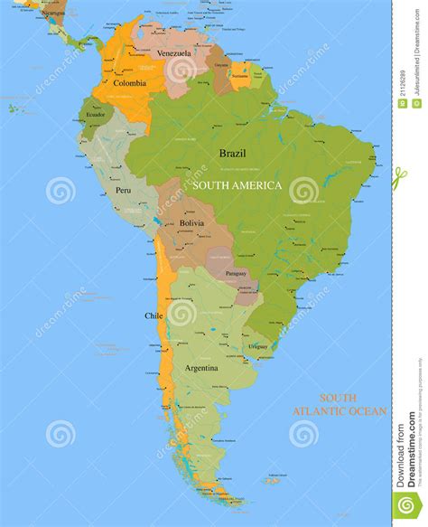 Major Cities South America Map
