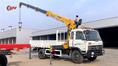 operation  spv truck mounted crane dongfeng youtube