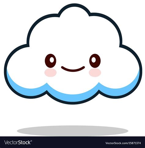 Kawaii Cartoon White Emoticon Cute Cloud Vector Illustration Download