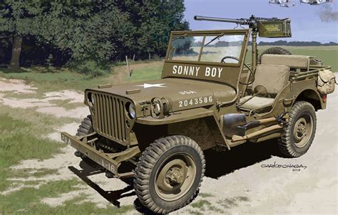 Wallpaper Usa Willys Willys Mb Browning M2 Car For Military
