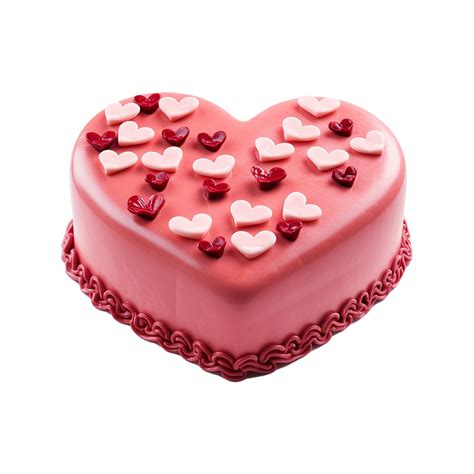 Ai Generated Heart Shaped Cake Isolated On Transparent Background Png