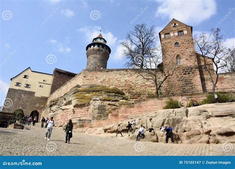 Kaiserburg Castle Raising Over The Altstadt In Nuremberg Editorial