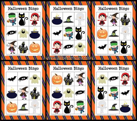 Halloween Bingo Game Free Printable T Of Curiosity