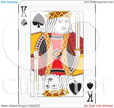 Clipart Of A King Of Spades Playing Card Royalty Free Vector
