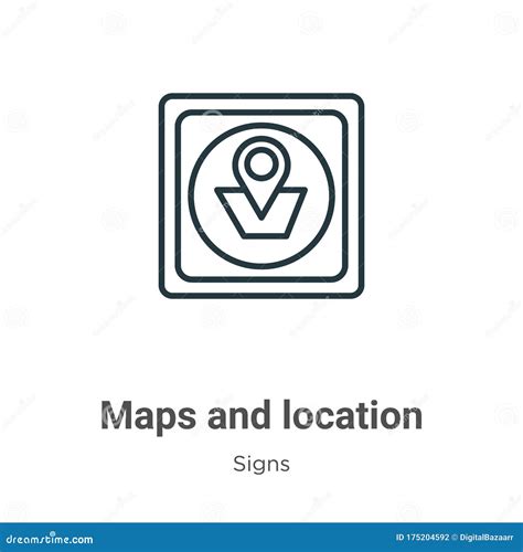 Maps And Location Outline Vector Icon Thin Line Black Maps And