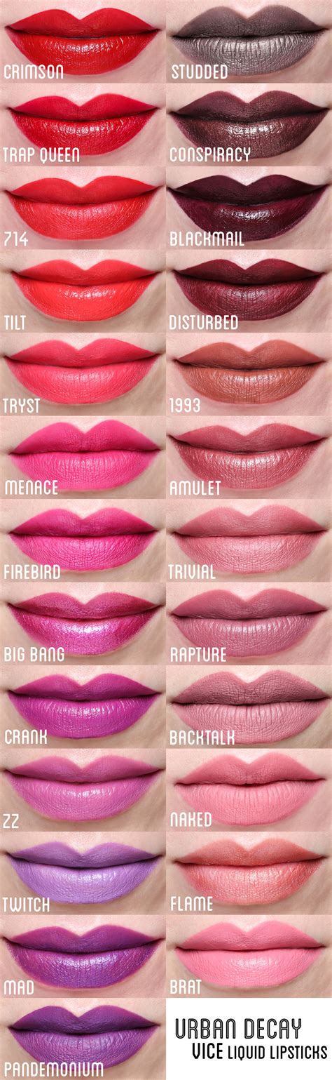 Urban Decay Vice Liquid Lipstick Swatches Shades In Comfort Matte