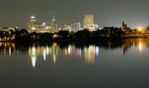 Beautiful Downtown Denver As Seen From Sloans Lake West Of Downtown