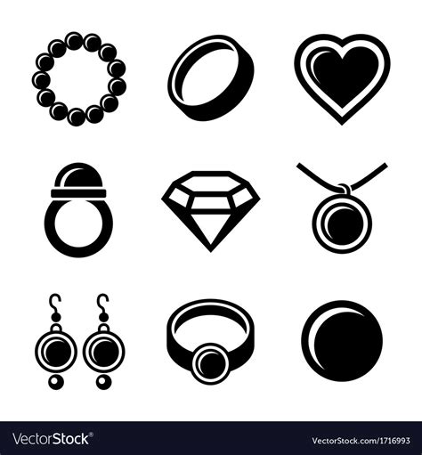 jewelry icons set royalty free vector image vectorstock