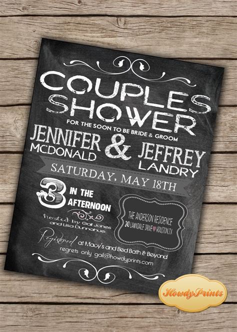 Chalkboard Invitation You Print Or I Print Couples Shower Invitation Bridal Shower Wedding