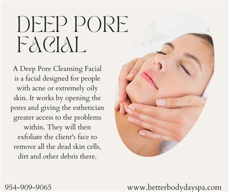 Deep Pore Facial Is Mostly Recommended For Combination Oily Or Acne Skin Deep Cleanse