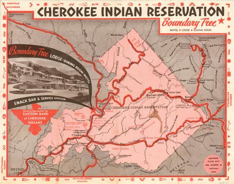 Cherokee Indian Reservation Boundary Tree Curtis Wright Maps