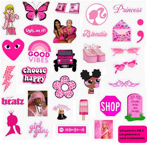 Y2k Sticker Pack 2 Artbuki Risunok V Stile Xippi Zurnalnyi Kollaz Trendy Pink Stickers Cute