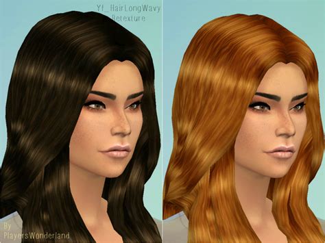The Sims Resource Long Wavy Hairstyle Retextured Sims 4 Hairs