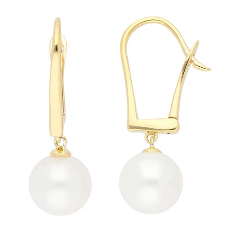 9ct Gold Freshwater Pearl Drop Earrings Buy Online Free And Fast UK