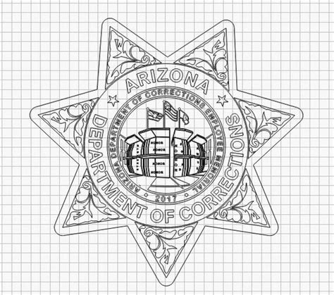 Arizona Department Of Corrections Memorial Badge Doc Etsy