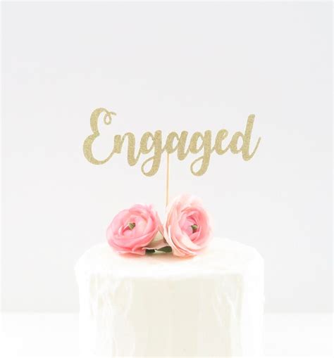 Just Engaged Cake Topper Engagement Cake Topper Etsy