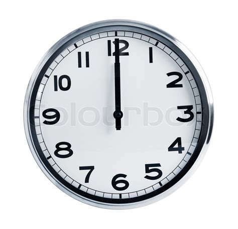 Wall Office Clock Showing At Noon Stock Photo Colourbox