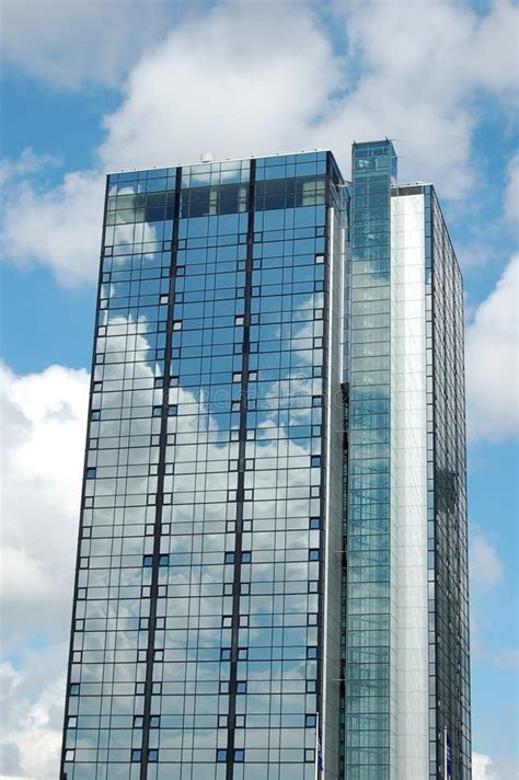 Modern Skyscraper Reflecting The Sky Stock Photo Image Of Clouds